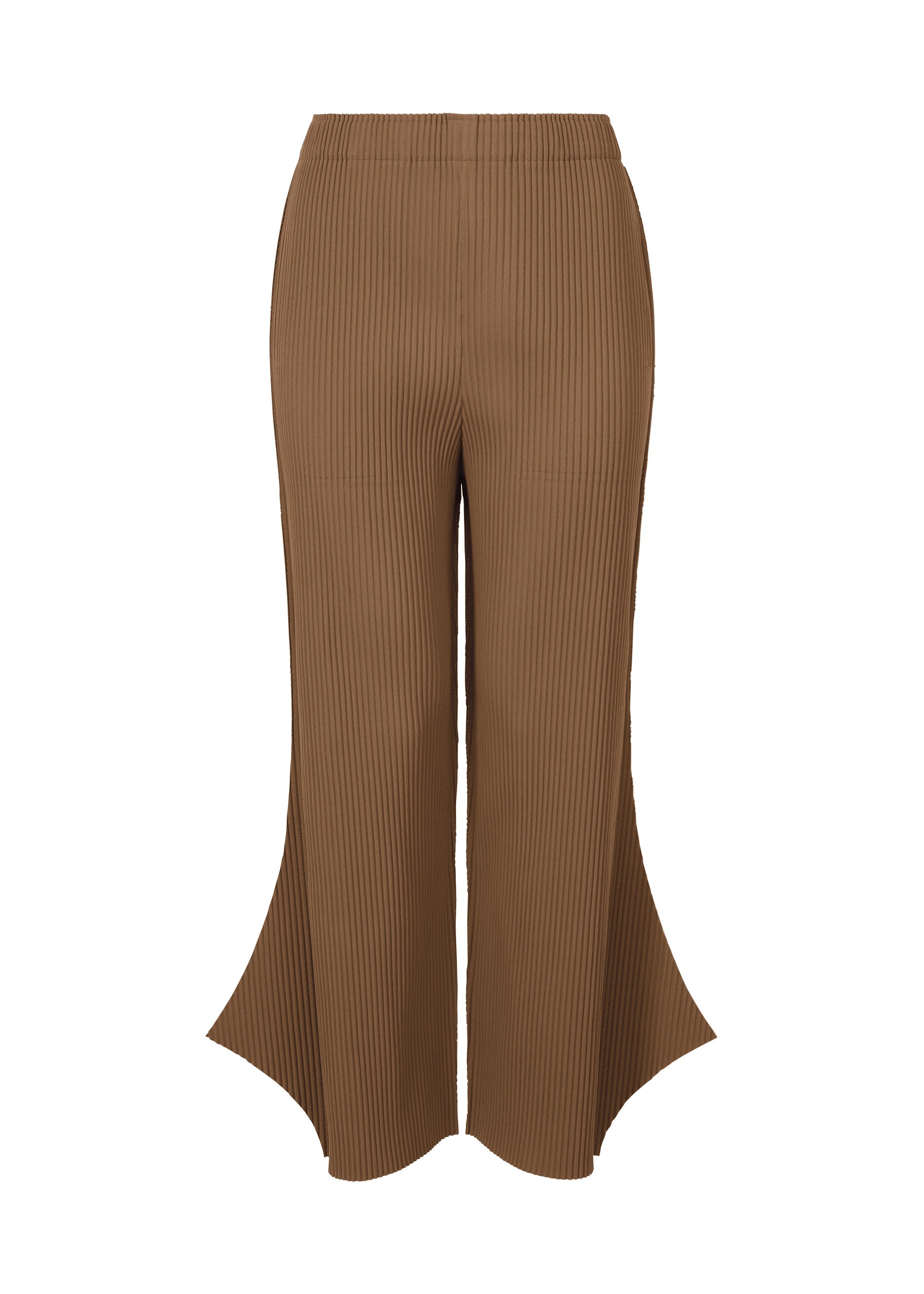 Fine Knit Pleats Bottom 2 - BROWN
