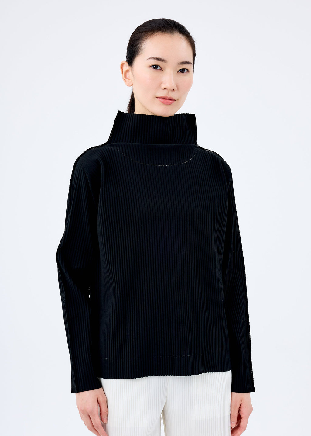Fine Knit Pleats Black