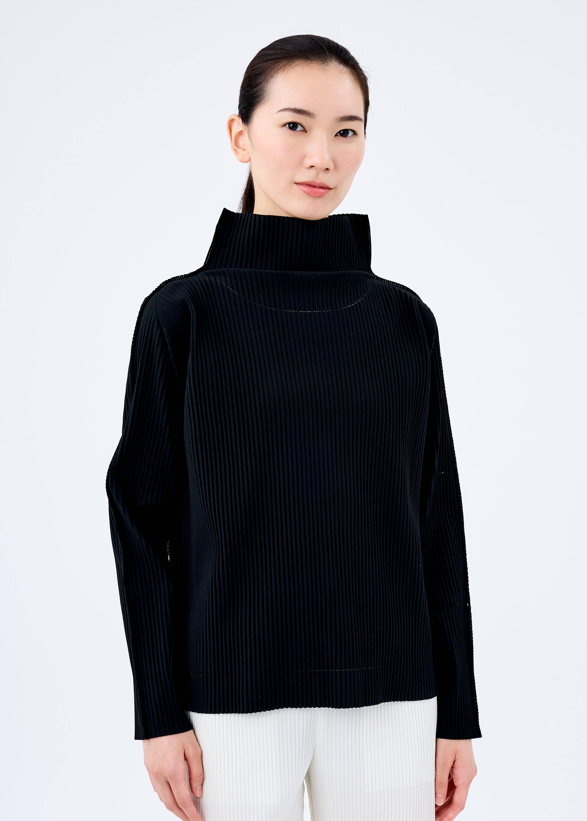 Fine Knit Pleats Black