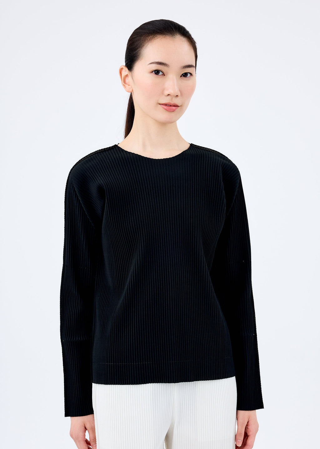 Fine Knit Pleats Black