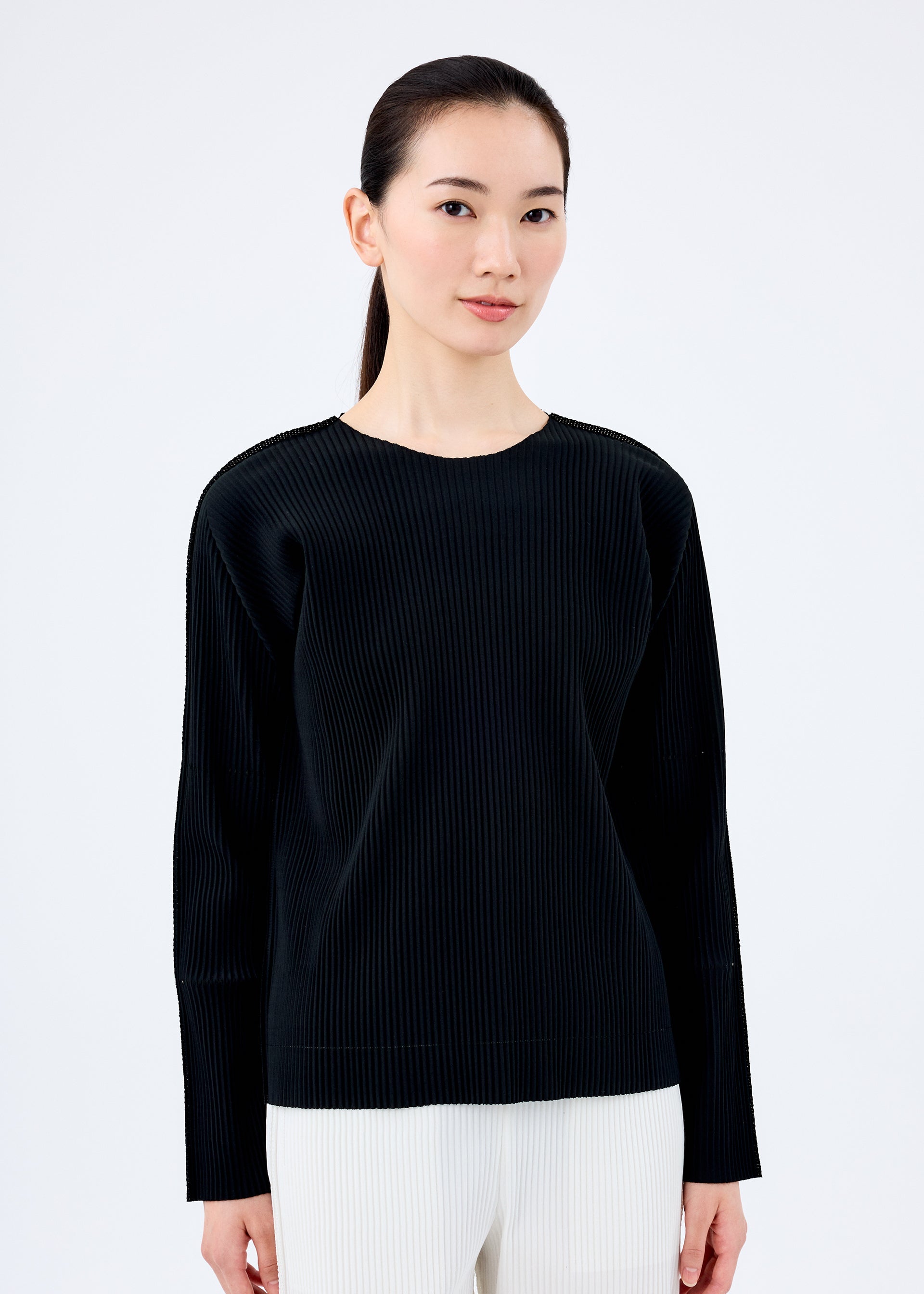 Fine Knit Pleats Black