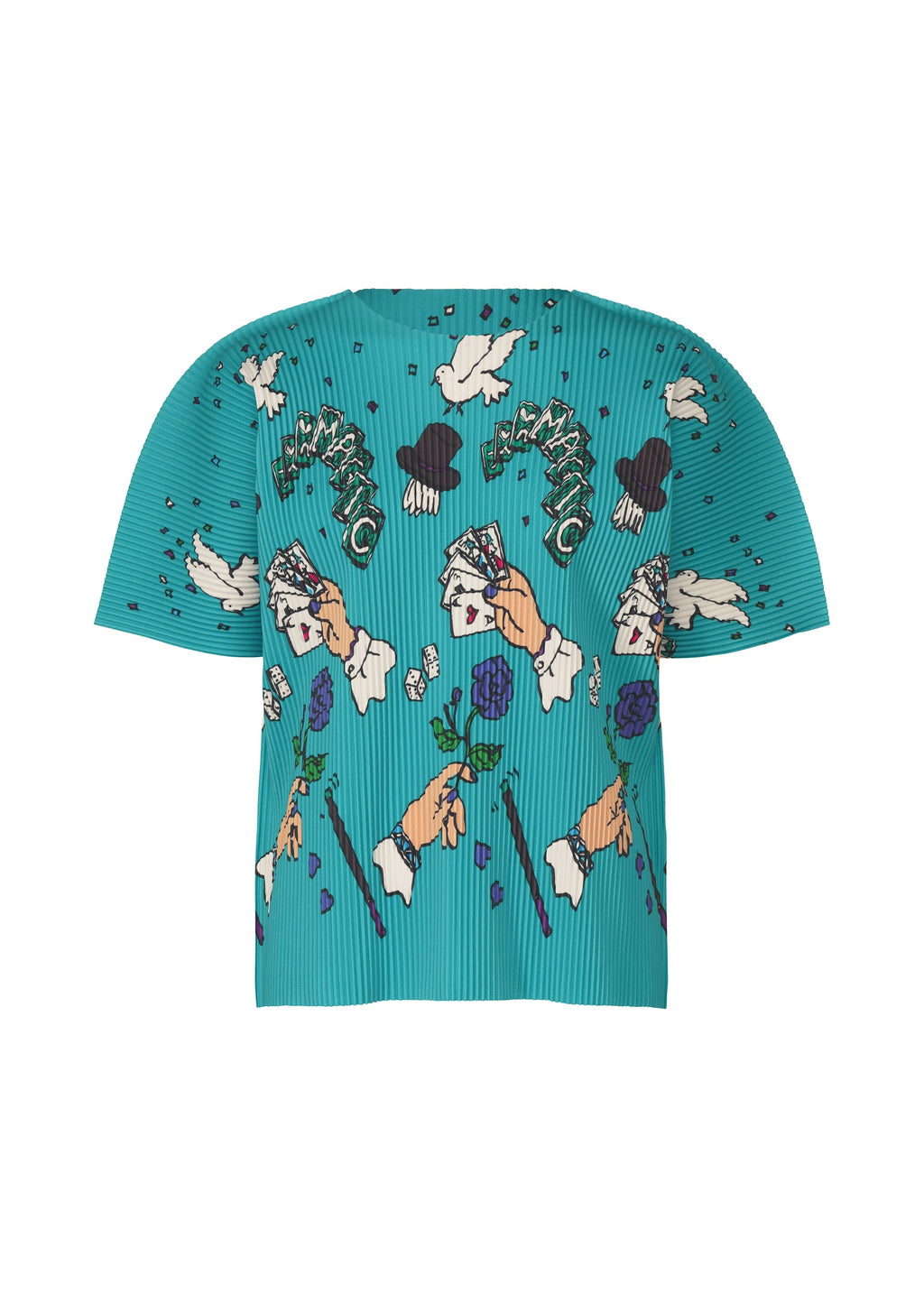 Magic Fine Knit Pleats T - TURQUOISE-HUED
