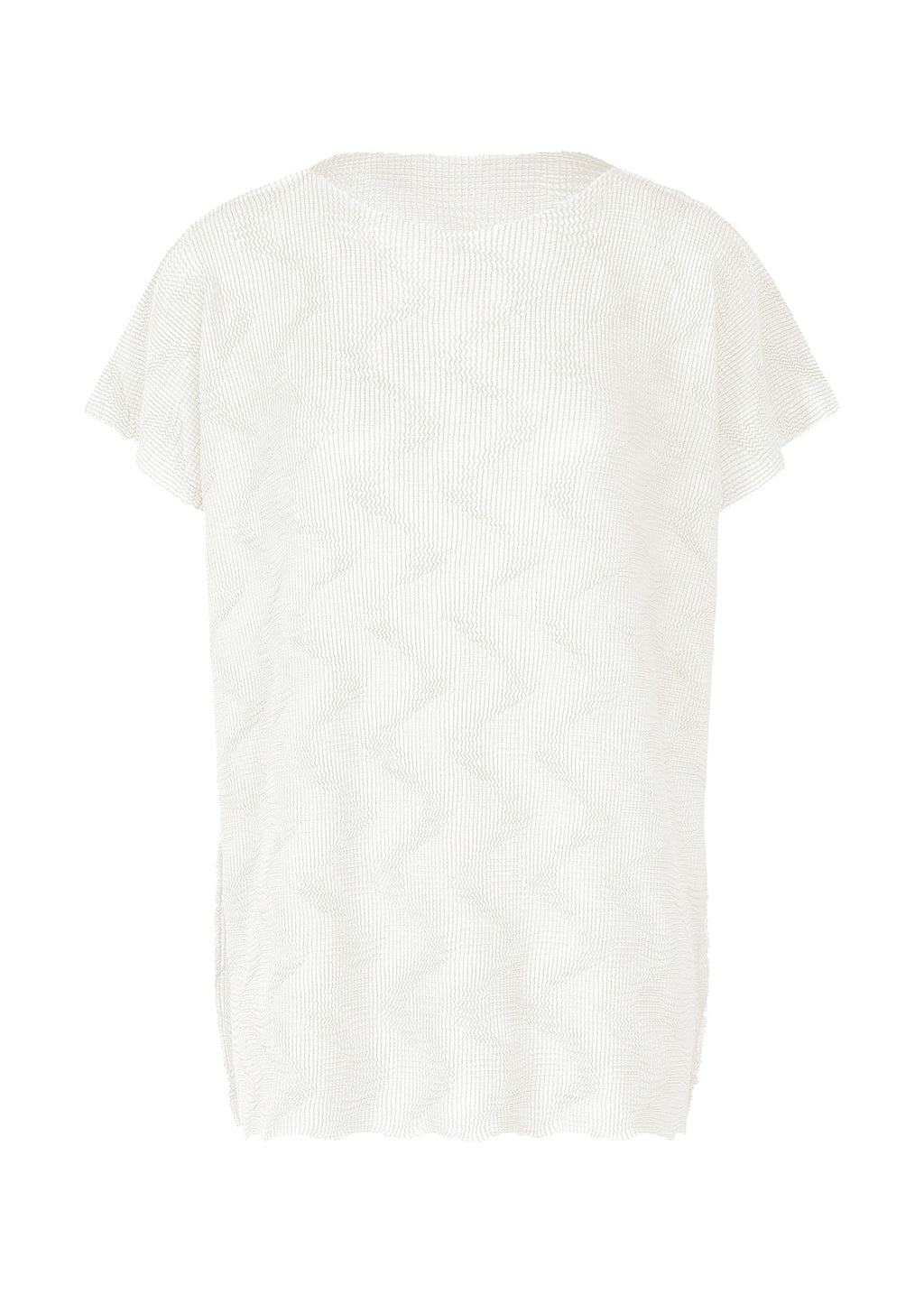 Wave Knit Stretch Pleats - WHITE