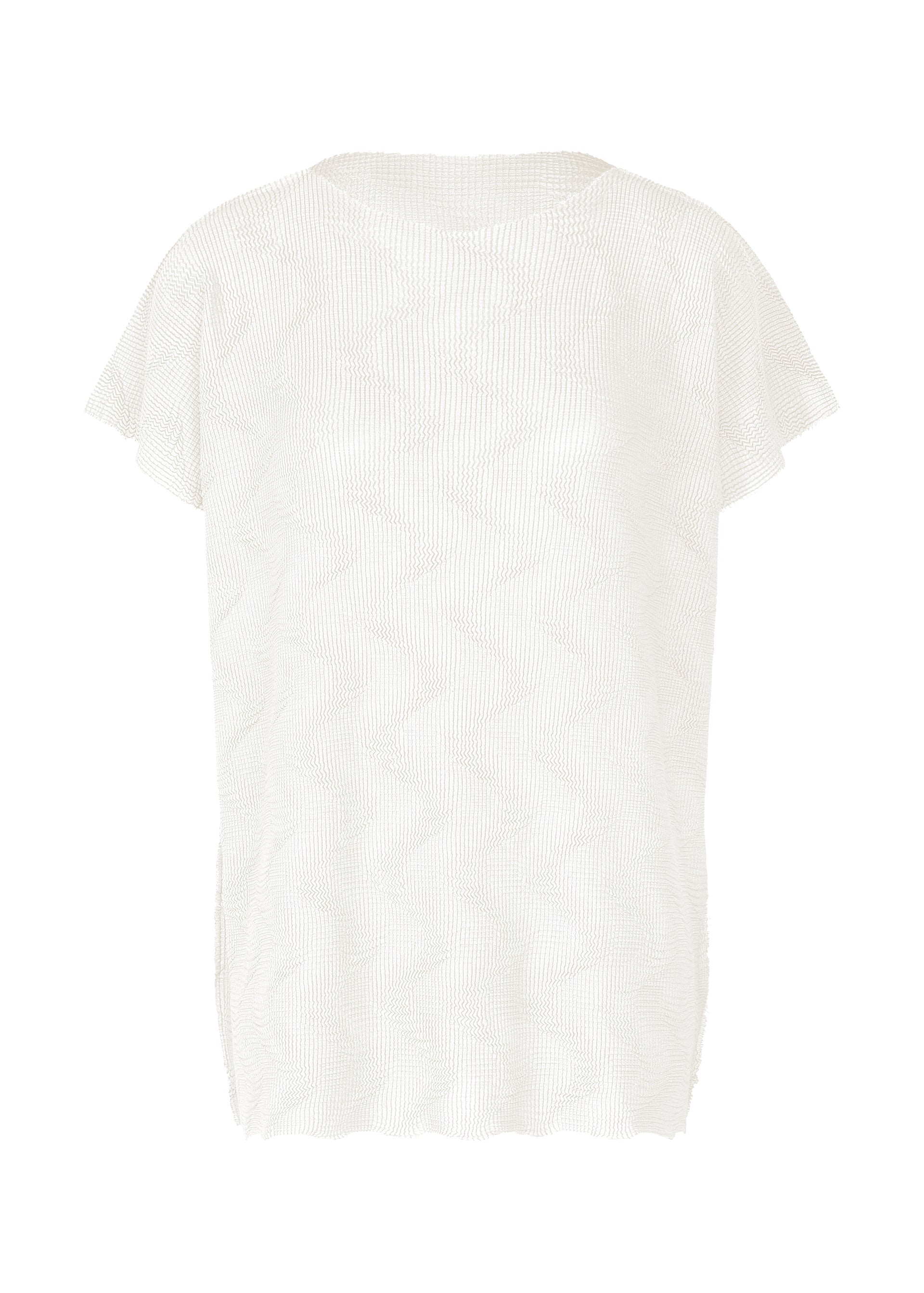 Wave Knit Stretch Pleats - WHITE