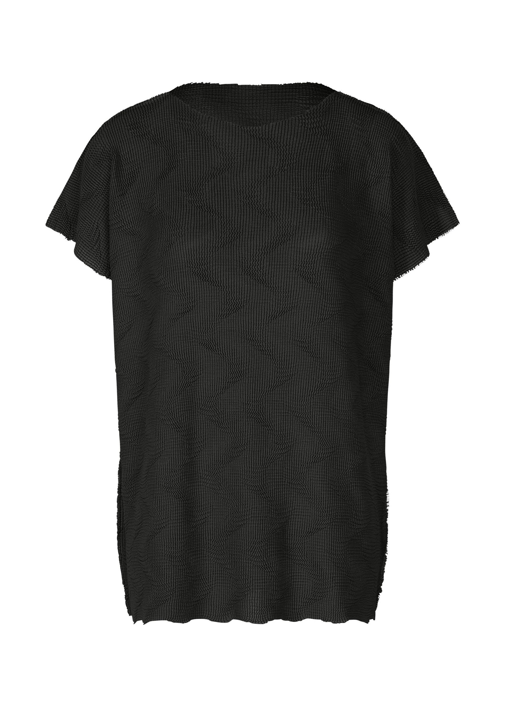 Wave Knit Stretch Pleats - BLACK