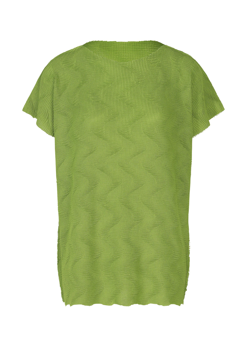 Wave Knit Stretch Pleats - LEAF GREEN