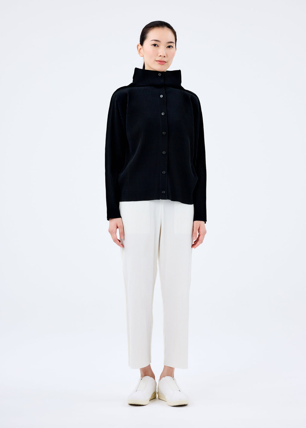 Fine Knit Pleats Black