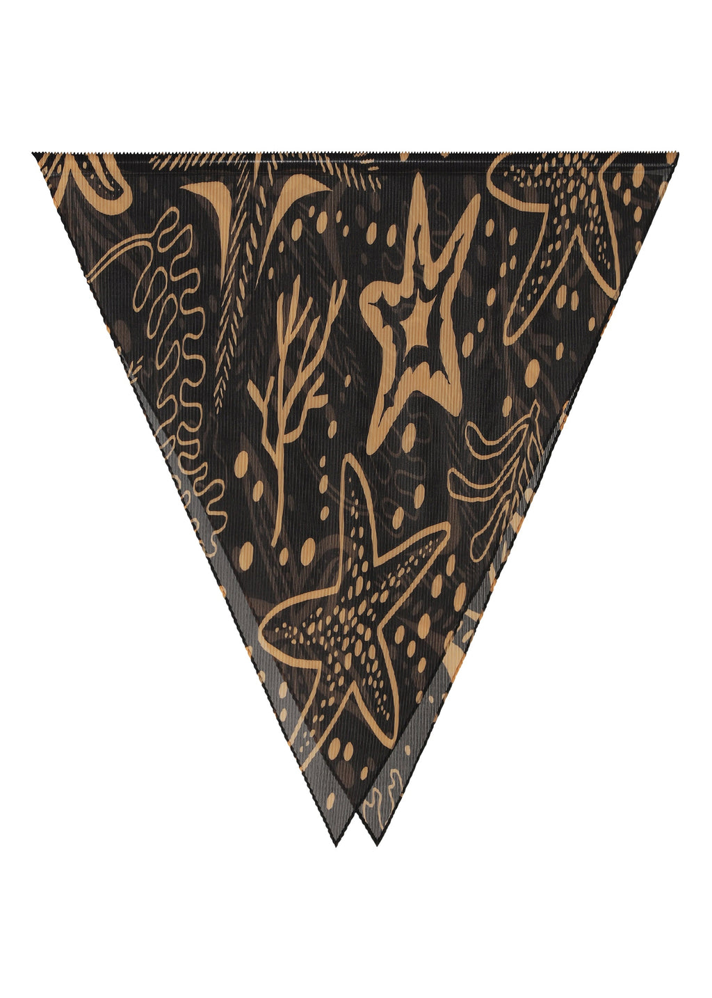 Starfish Pleats Stole - BLACK-HUED