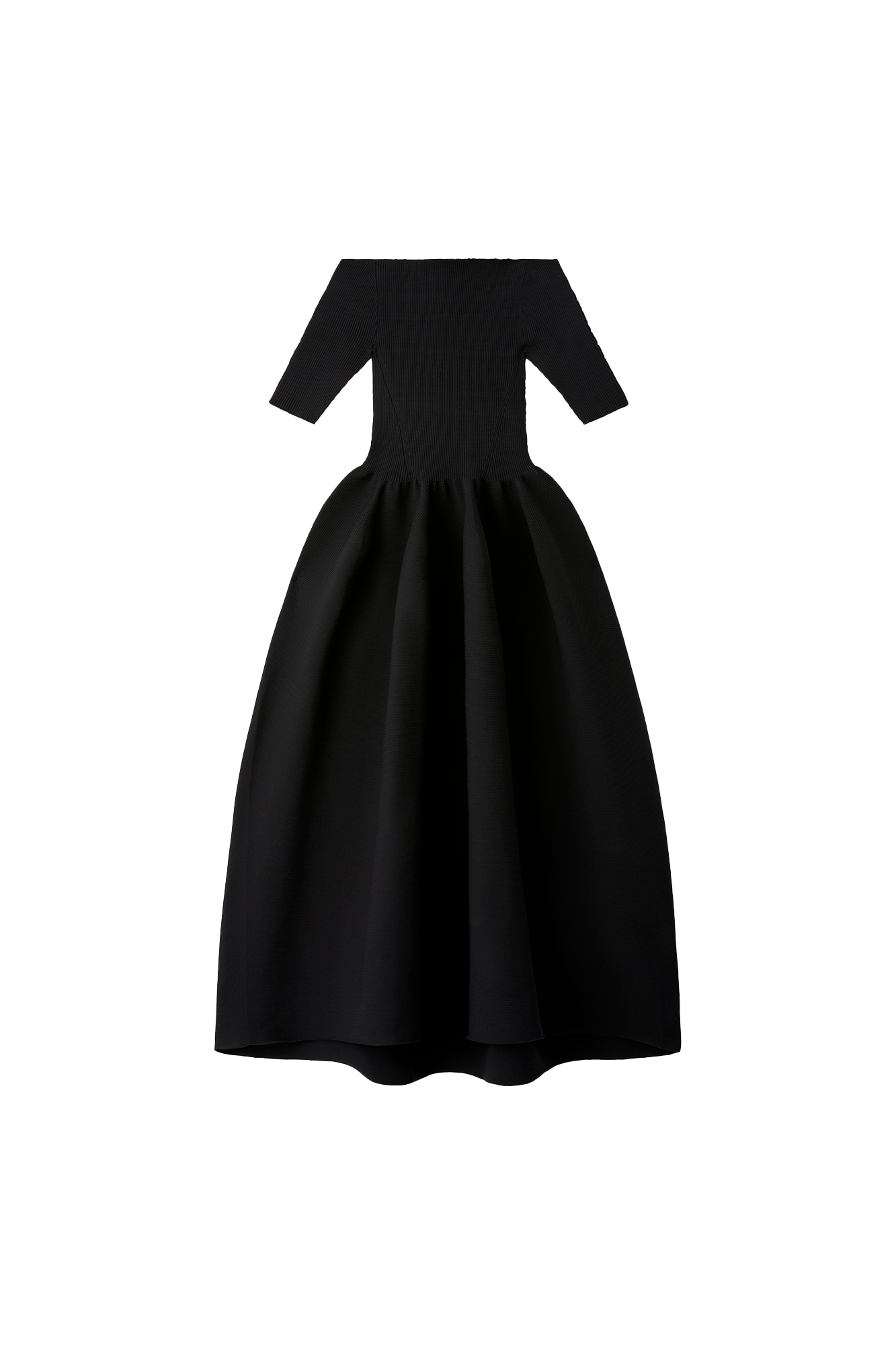 POTTERY HS OFF SHOULDER SHORT SLEEVE DRESS - BLACK