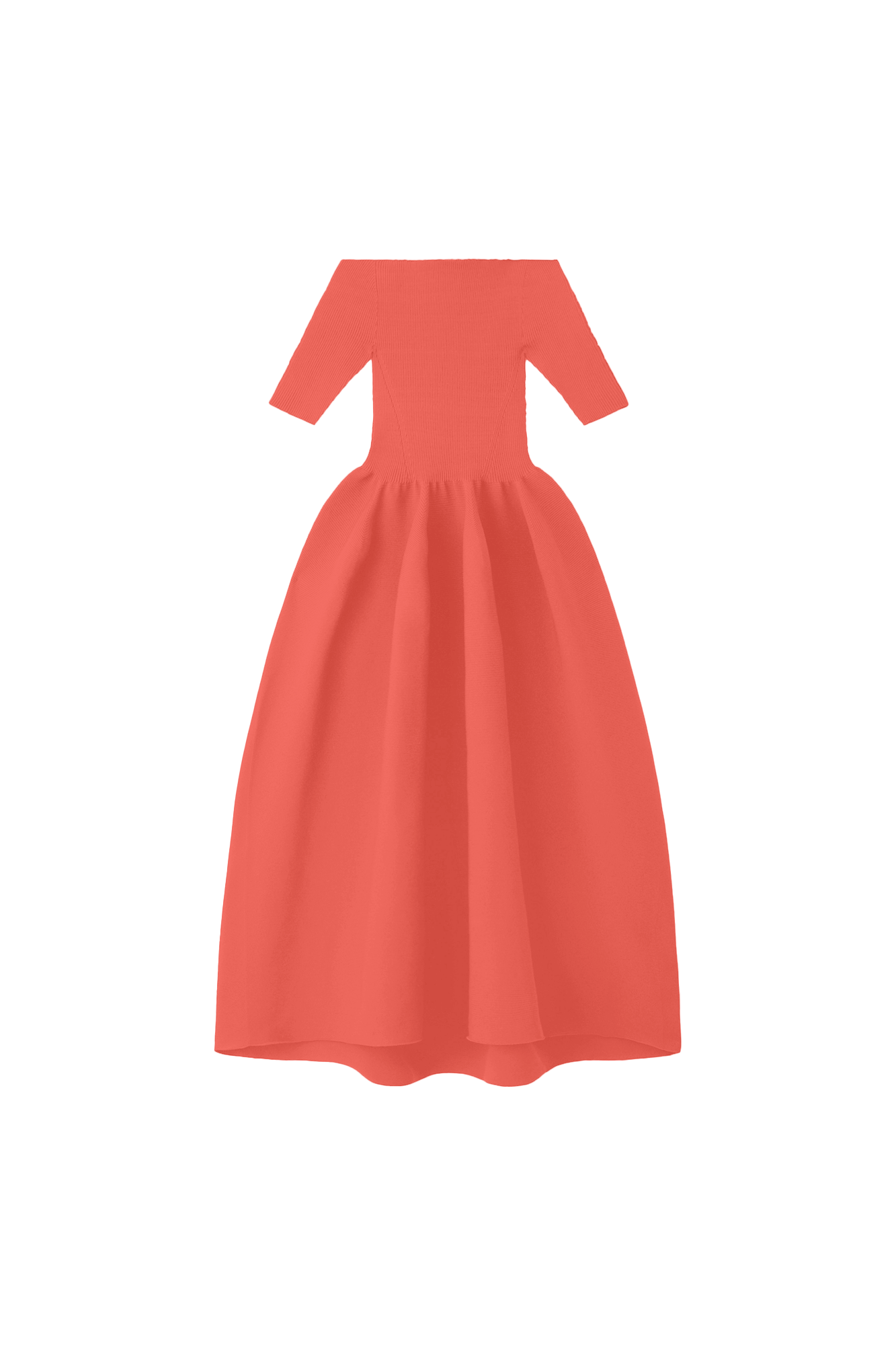 POTTERY HS OFF SHOULDER SHORT SLEEVE DRESS - CORAL PINK
