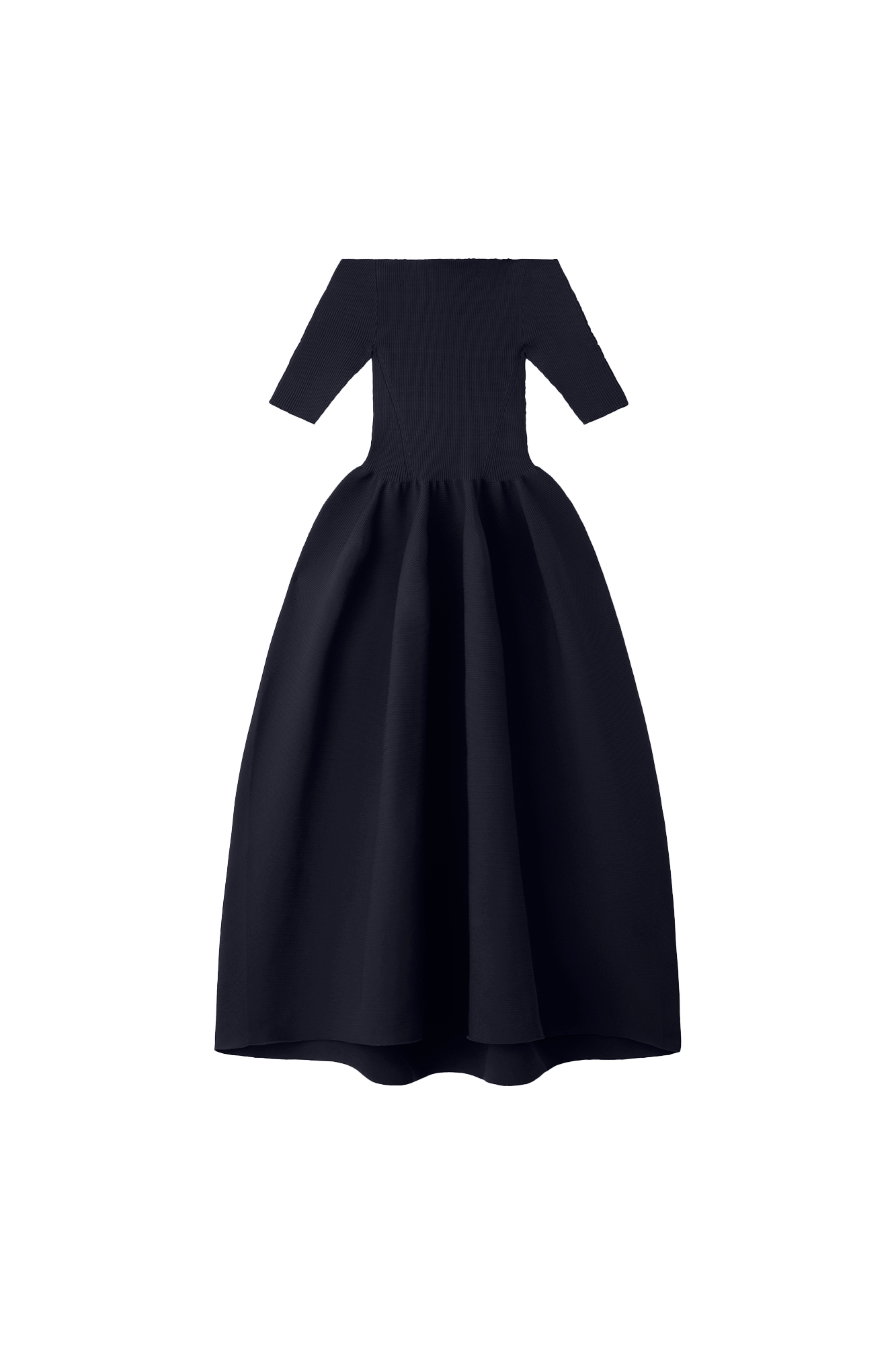 POTTERY HS OFF SHOULDER SHORT SLEEVE DRESS - NAVY