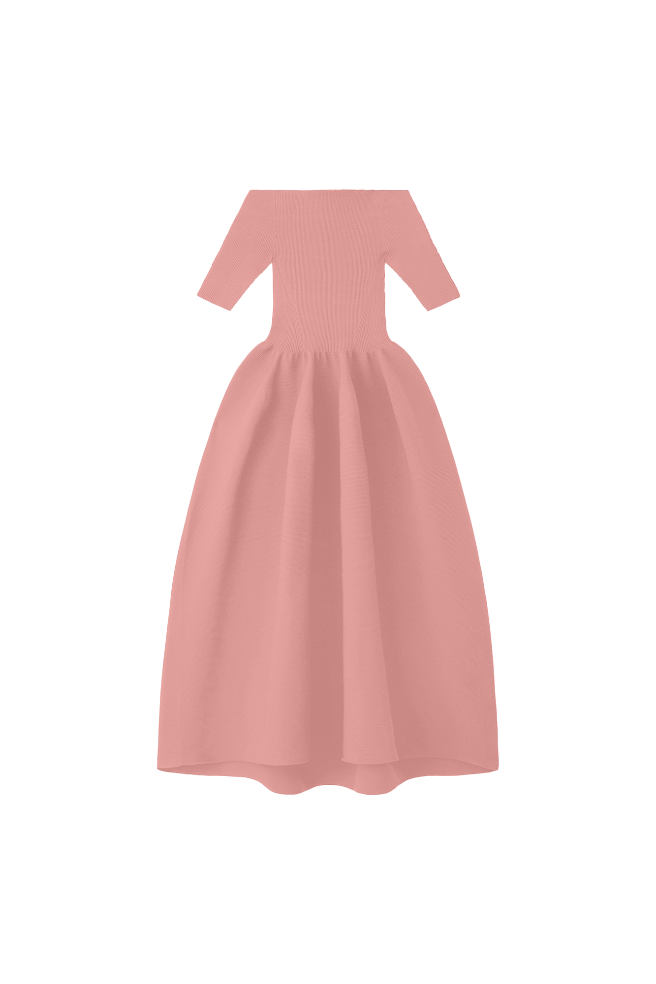 POTTERY HS OFF SHOULDER SHORT SLEEVE DRESS - ONION PINK
