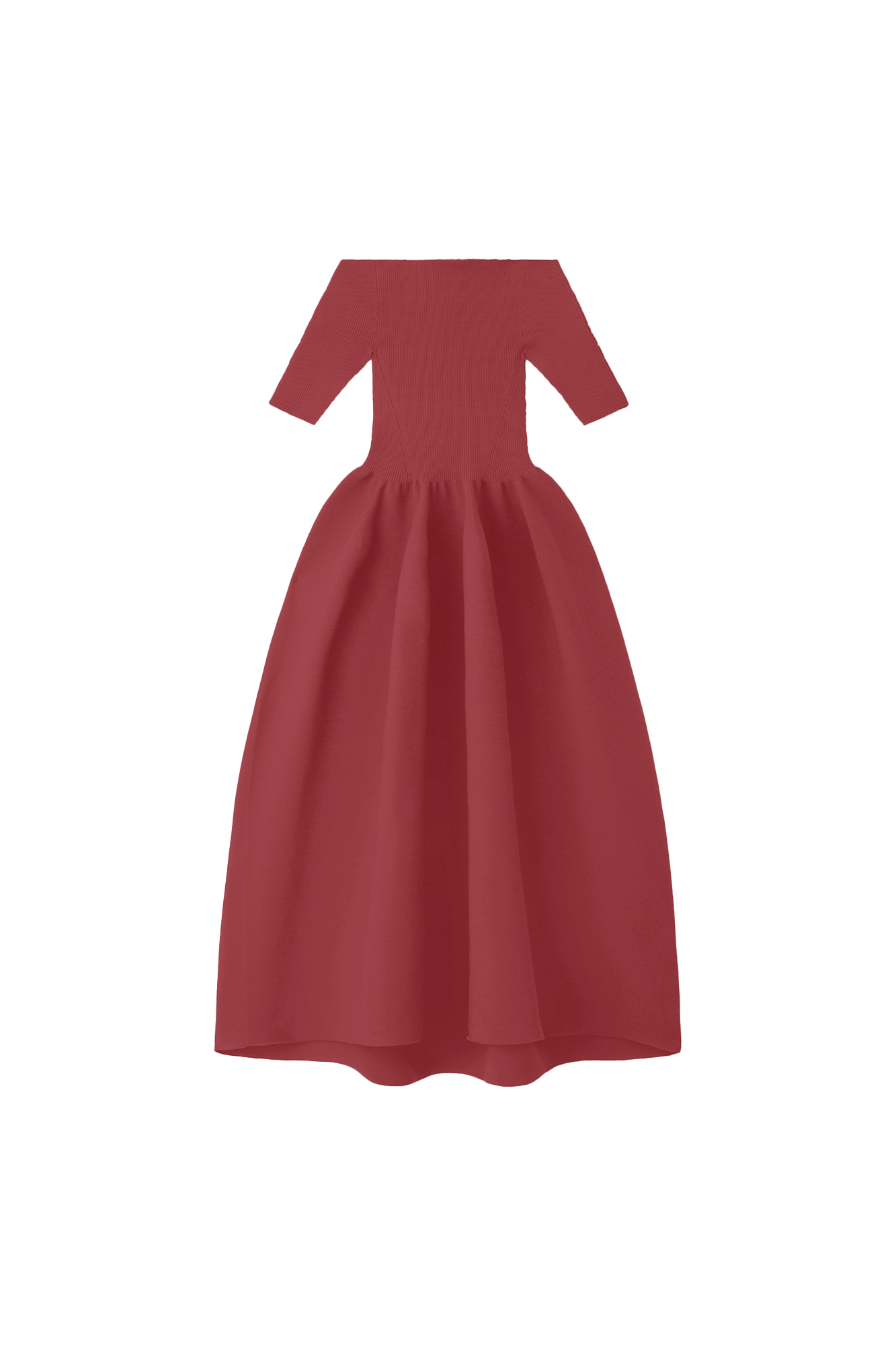 POTTERY HS OFF SHOULDER SHORT SLEEVE DRESS - ROUGE BLUSH