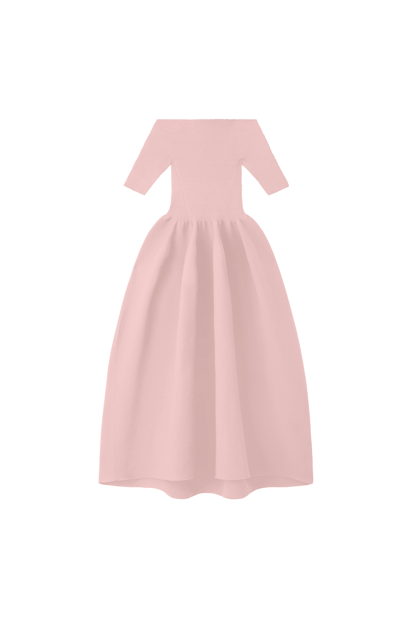 POTTERY HS OFF SHOULDER SHORT SLEEVE DRESS - TEA ROSE