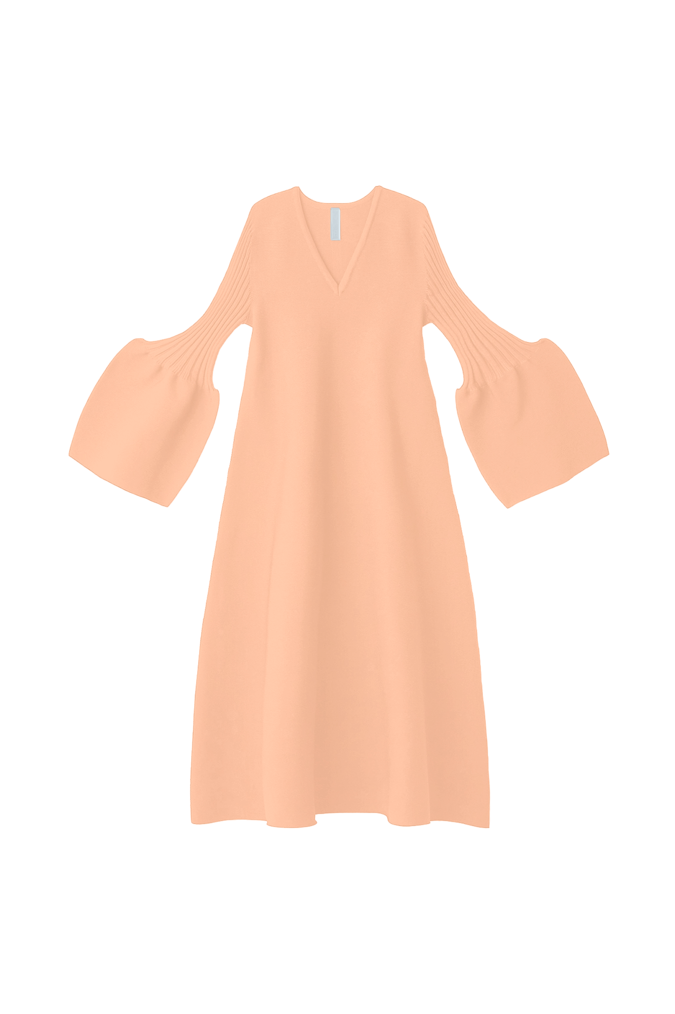 POTTERY LONG BELL SLEEVE FLARE DRESS - PEACH