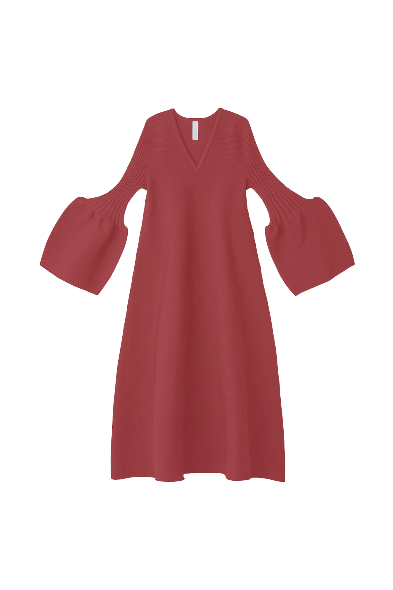 POTTERY LONG BELL SLEEVE FLARE DRESS - ROUGE BLUSH