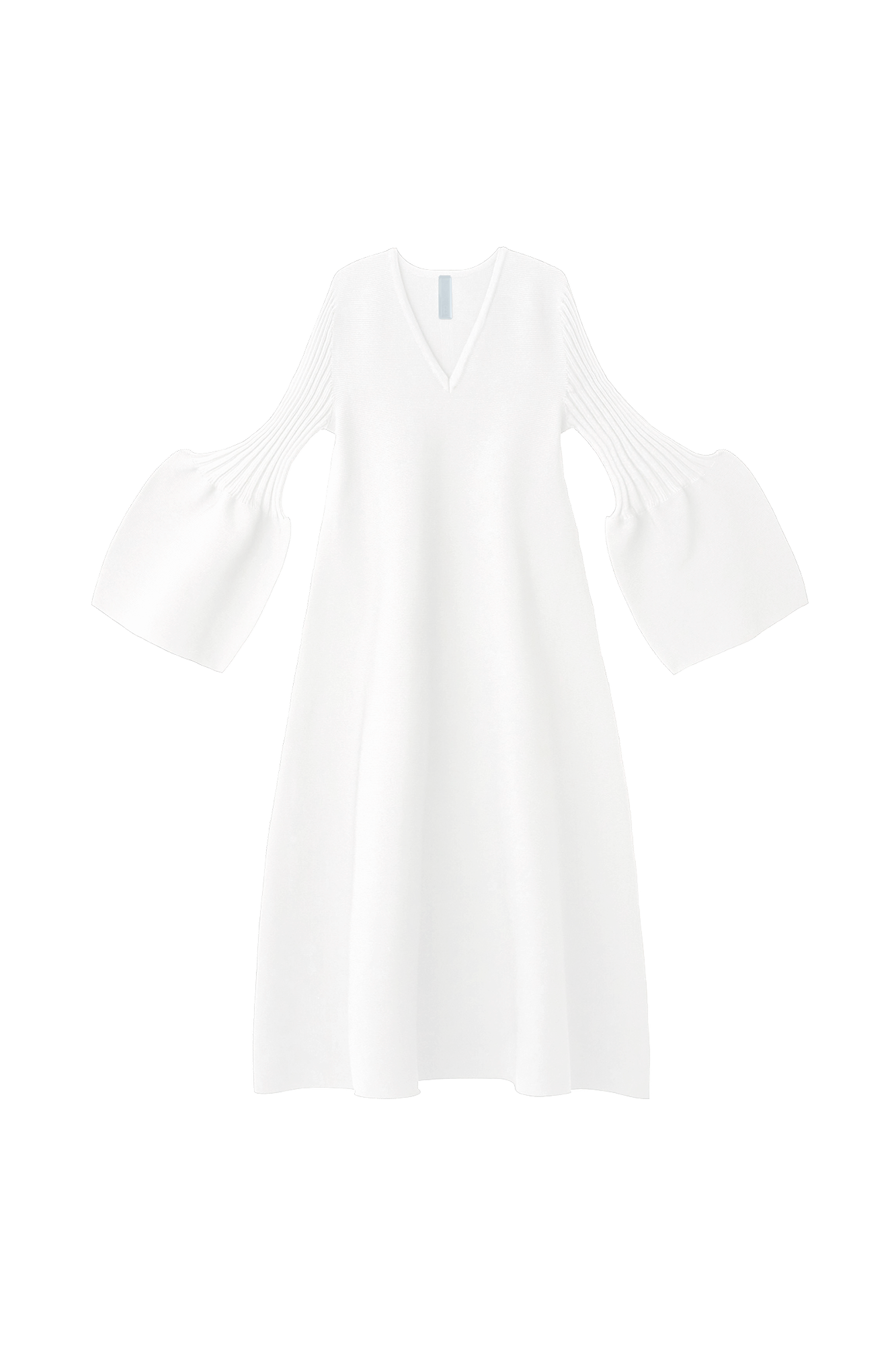 POTTERY LONG BELL SLEEVE FLARE DRESS - WHITE