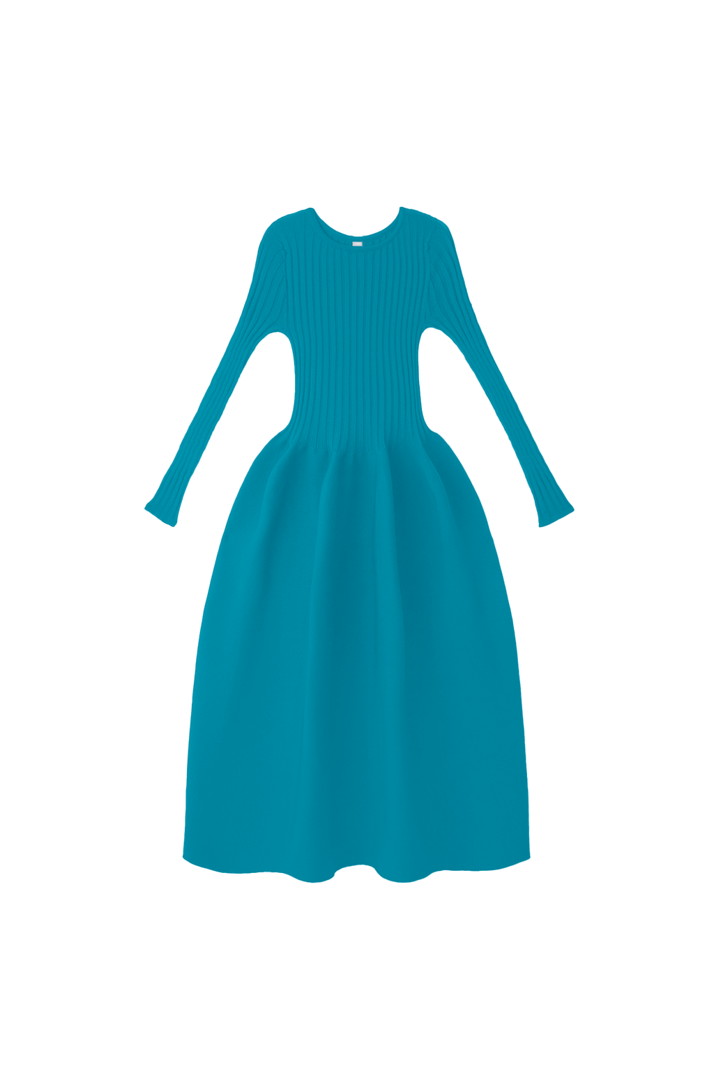 POTTERY LONG SLEEVE DRESS - CYAN