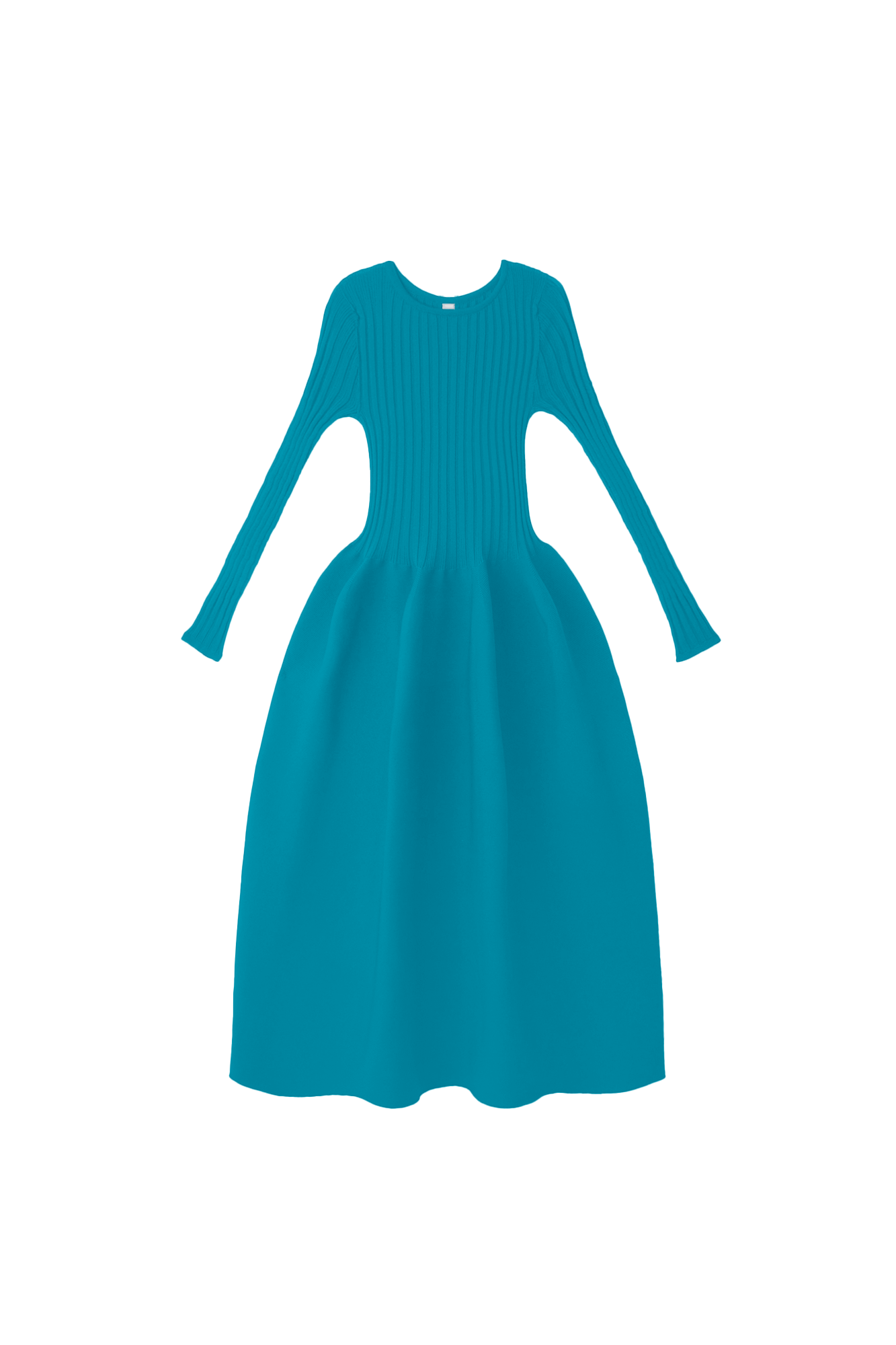 POTTERY LONG SLEEVE DRESS - CYAN