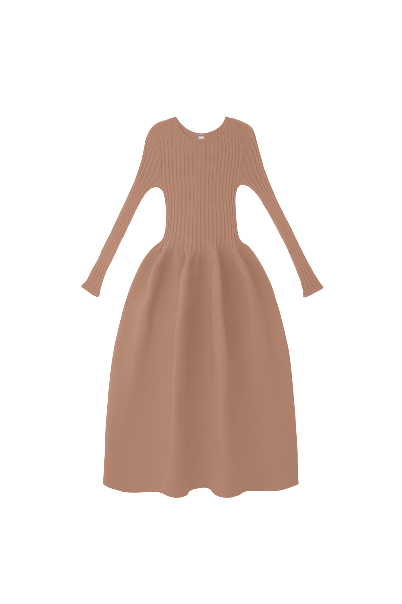 POTTERY LONG SLEEVE DRESS - HAZELNUT