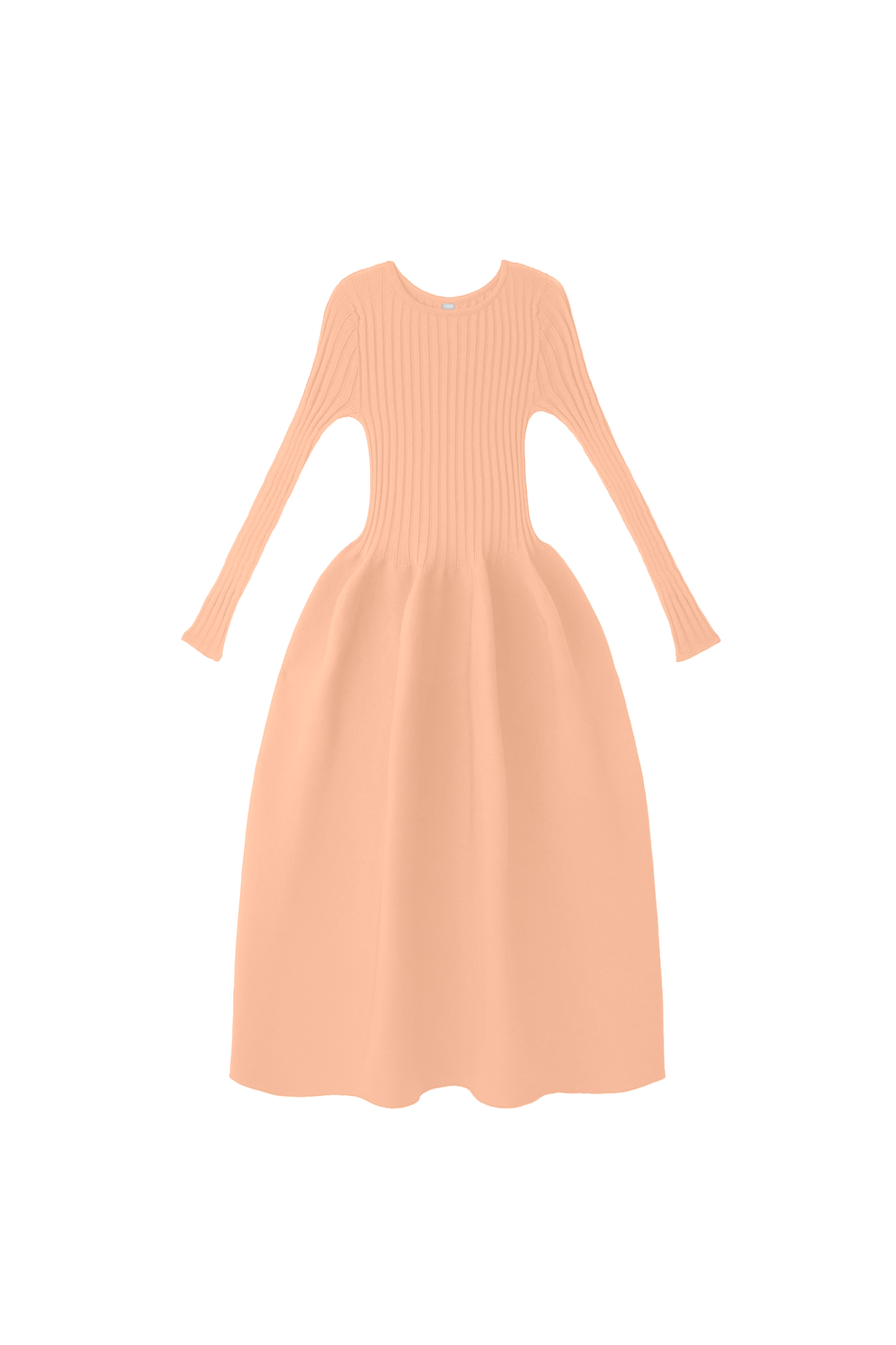 POTTERY LONG SLEEVE DRESS - PEACH