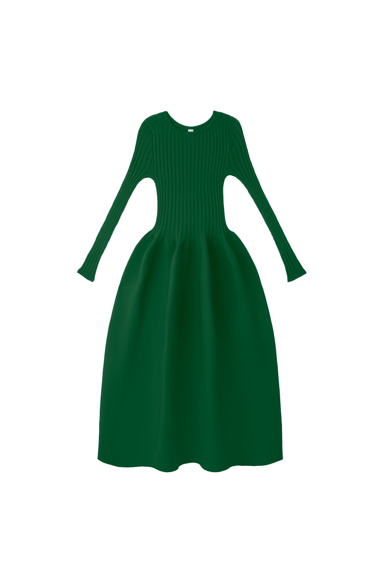 POTTERY LONG SLEEVE DRESS - PINE GREEN