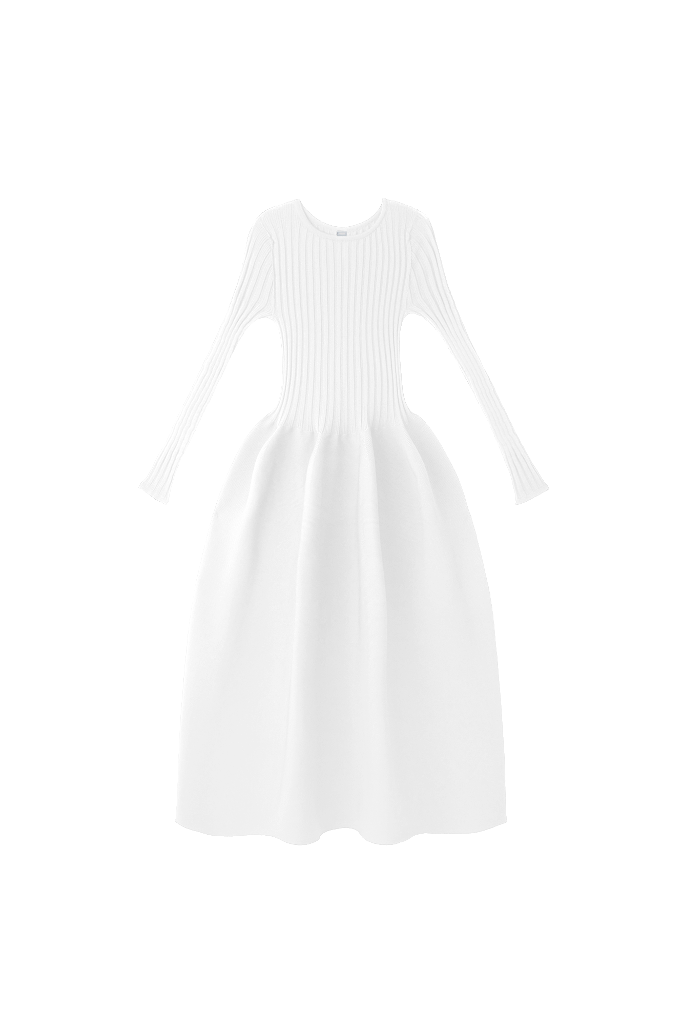 POTTERY LONG SLEEVE DRESS - WHITE