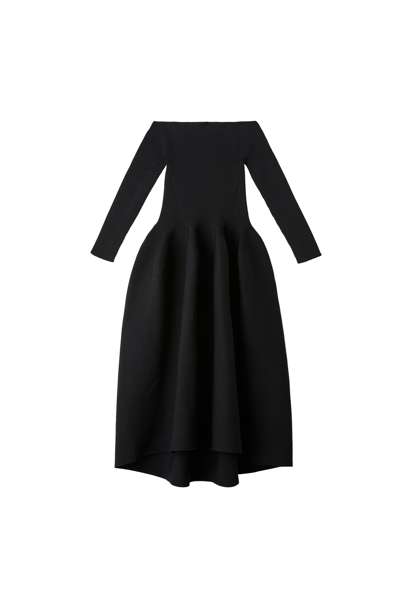 POTTERY HS OFF SHOULDER LONG SLEEVE DRESS - BLACK