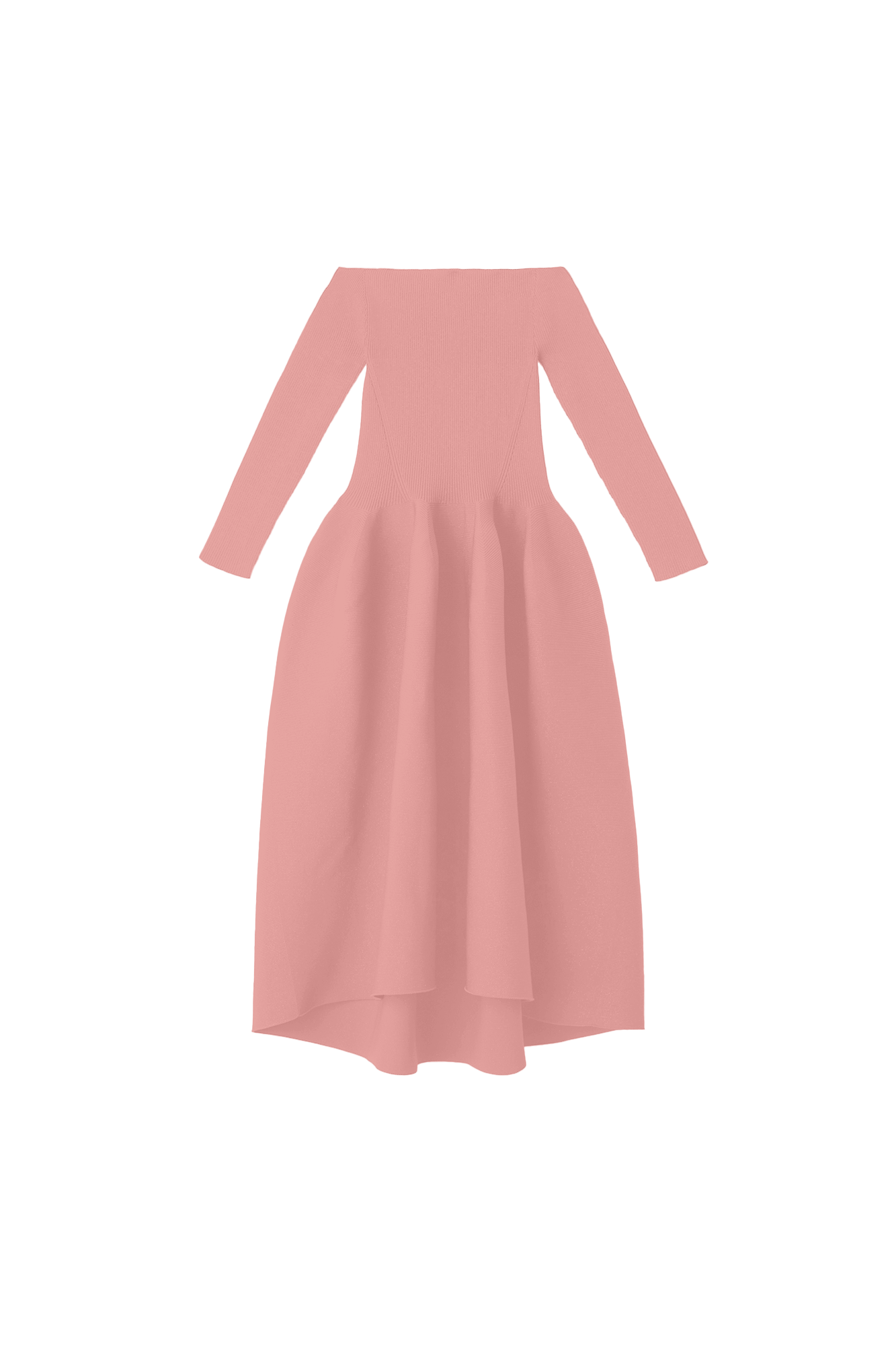 POTTERY HS OFF SHOULDER LONG SLEEVE DRESS - ONION PINK