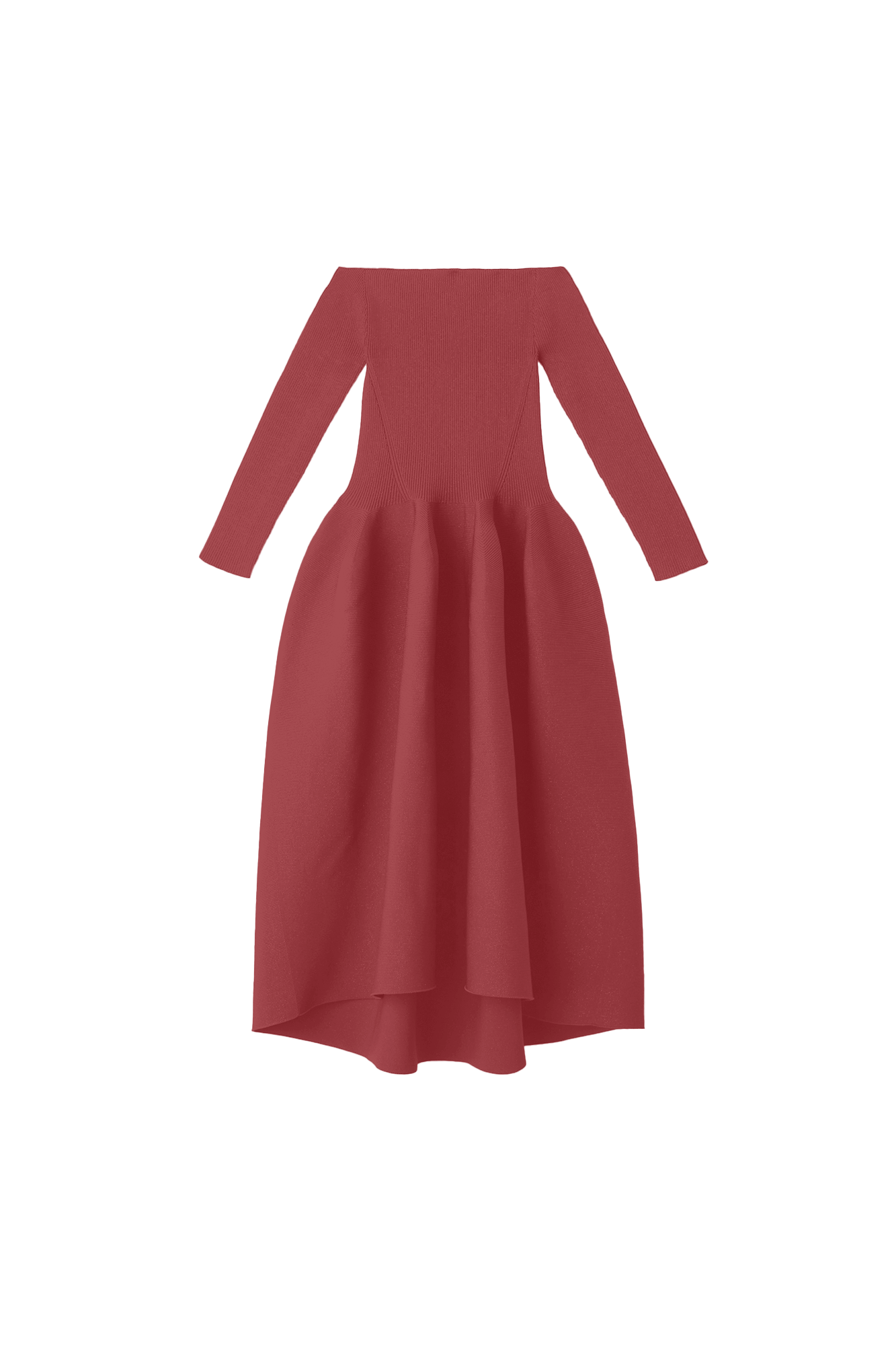 POTTERY HS OFF SHOULDER LONG SLEEVE DRESS - ROUGE BLUSH