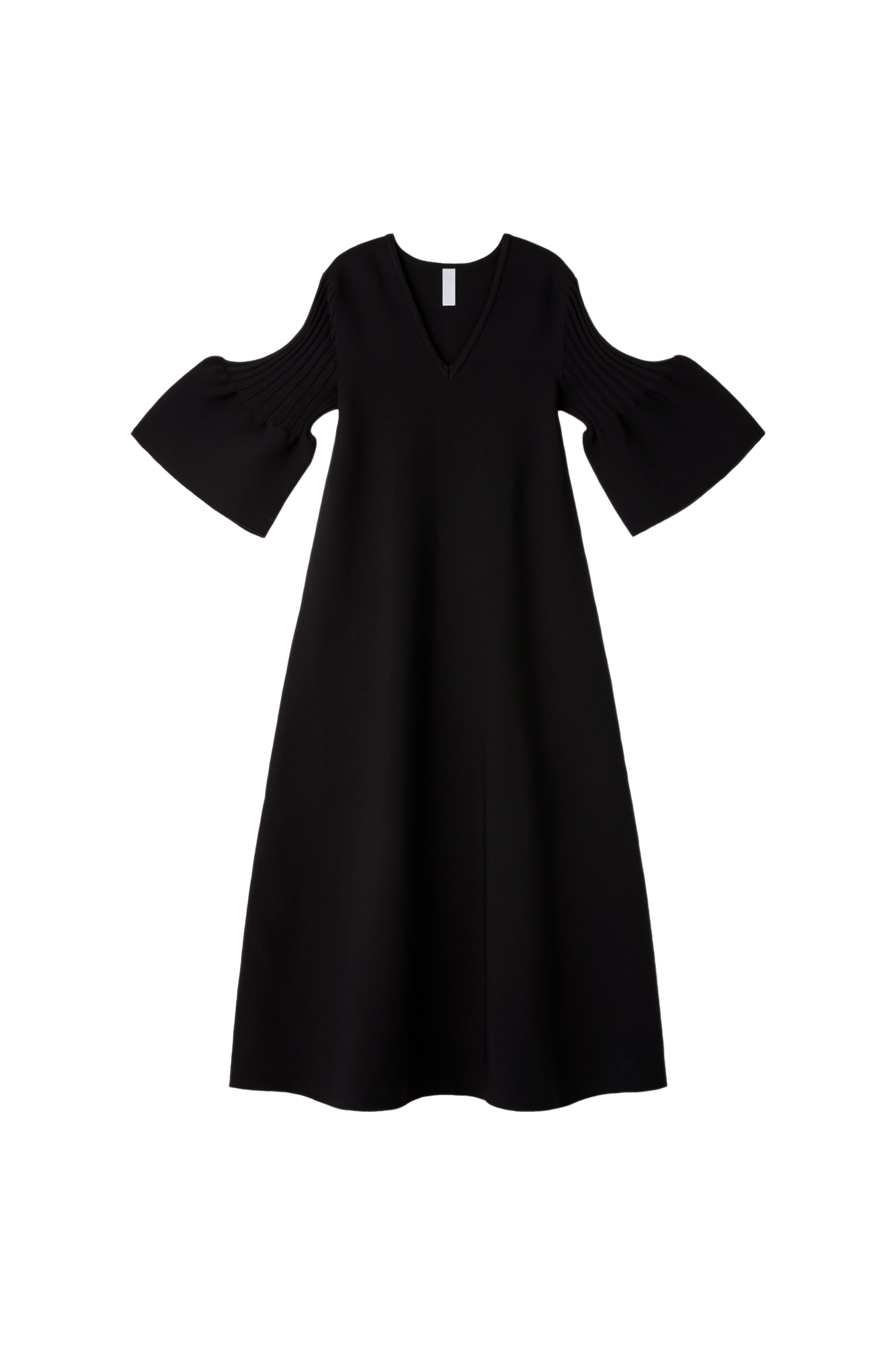 POTTERY SHORT BELL SLEEVE FLARE DRESS - BLACK