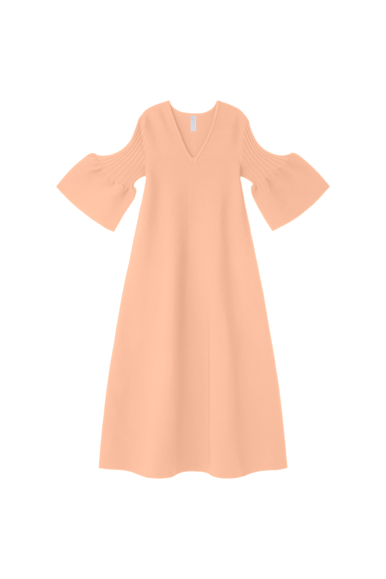 POTTERY SHORT BELL SLEEVE FLARE DRESS - PEACH