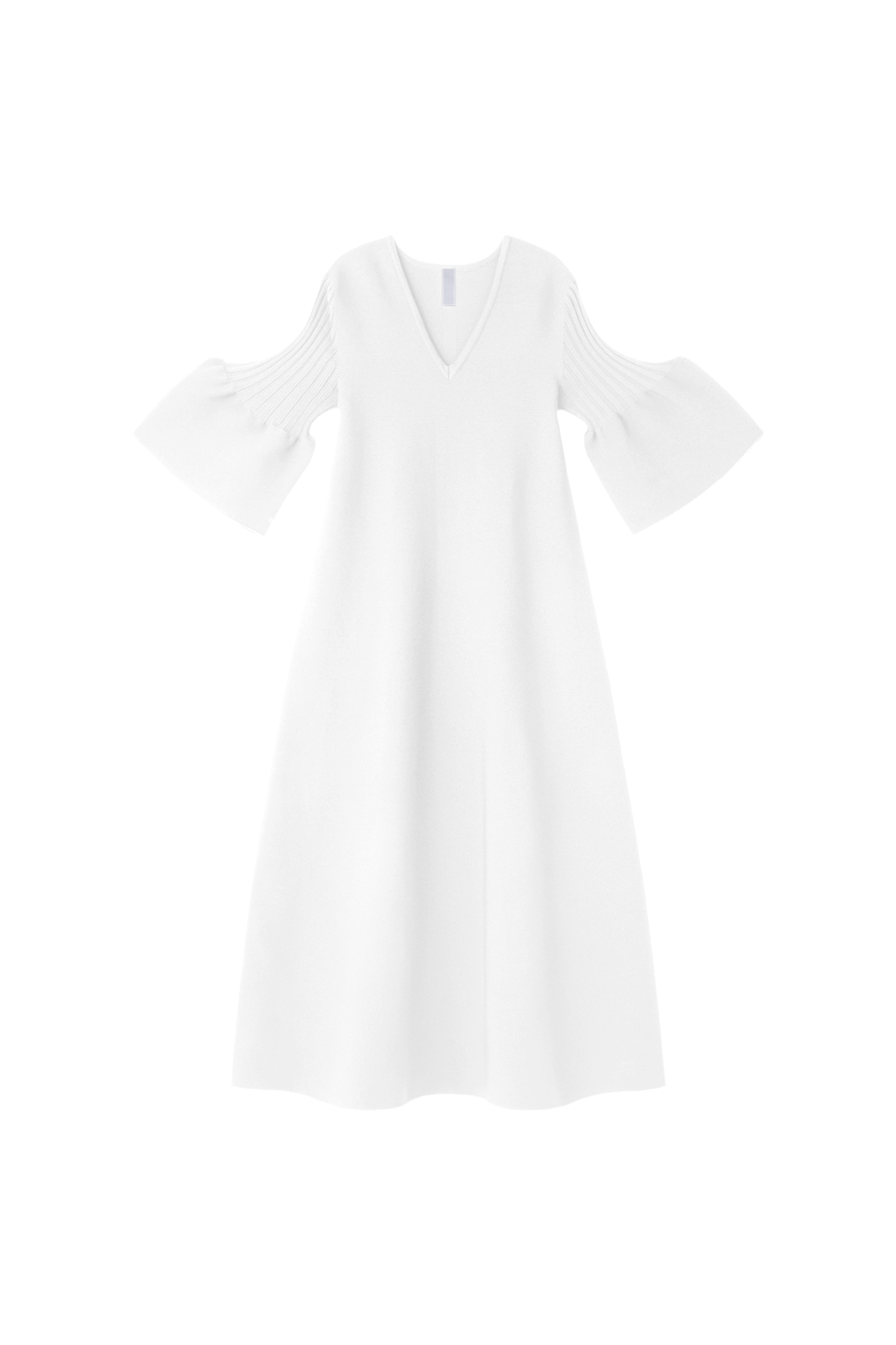 POTTERY SHORT BELL SLEEVE FLARE DRESS - WHITE