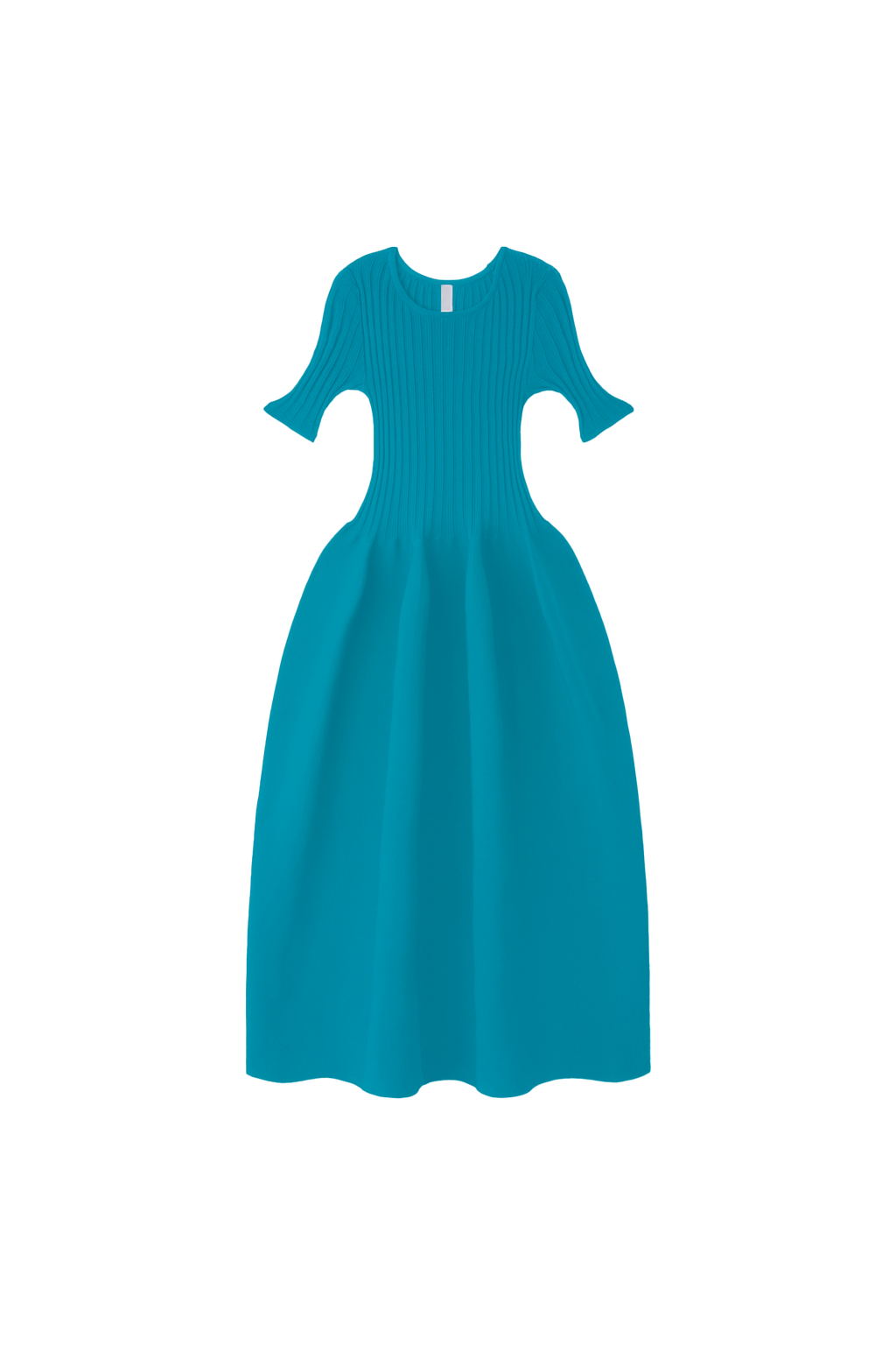 POTTERY SHORT SLEEVE DRESS - CYAN