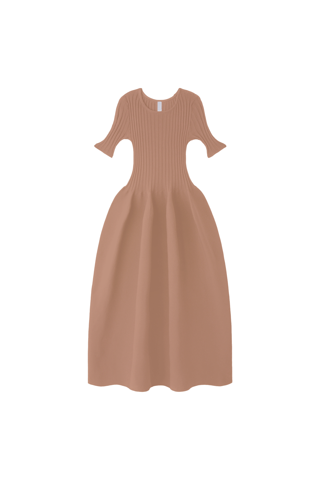 POTTERY SHORT SLEEVE DRESS - HAZELNUT