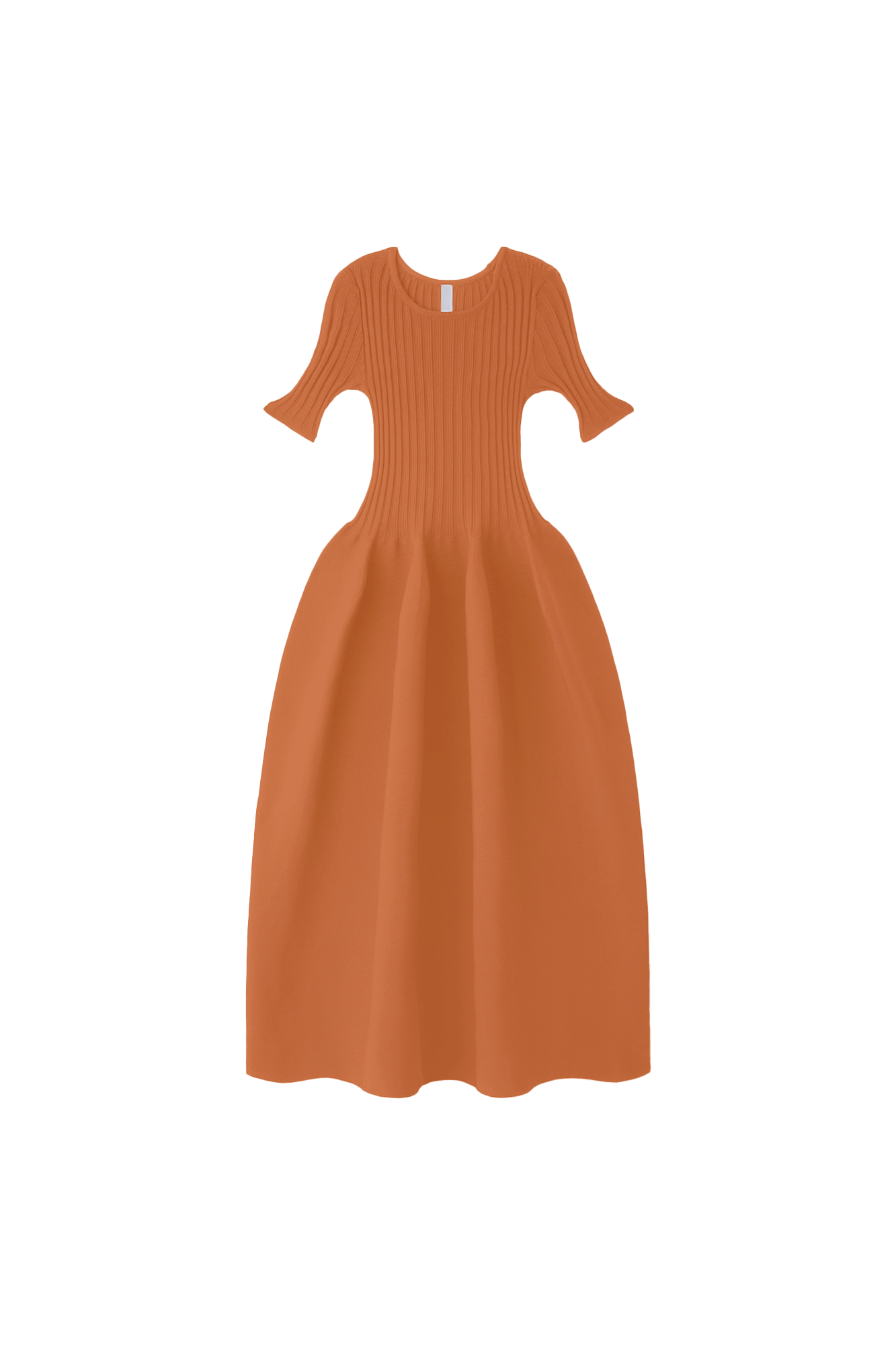 POTTERY SHORT SLEEVE DRESS - ORANGE OCHRE