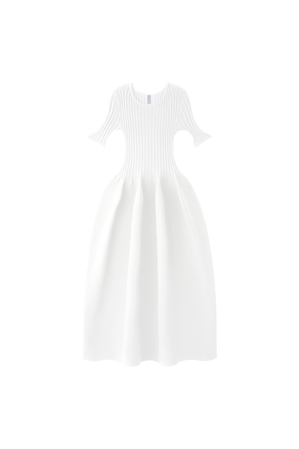 POTTERY SHORT SLEEVE DRESS - WHITE