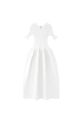 POTTERY SHORT SLEEVE DRESS - WHITE