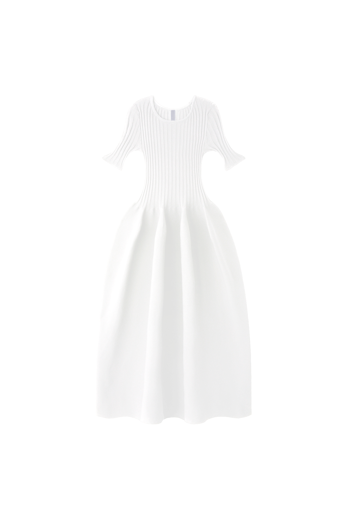 POTTERY SHORT SLEEVE DRESS - WHITE