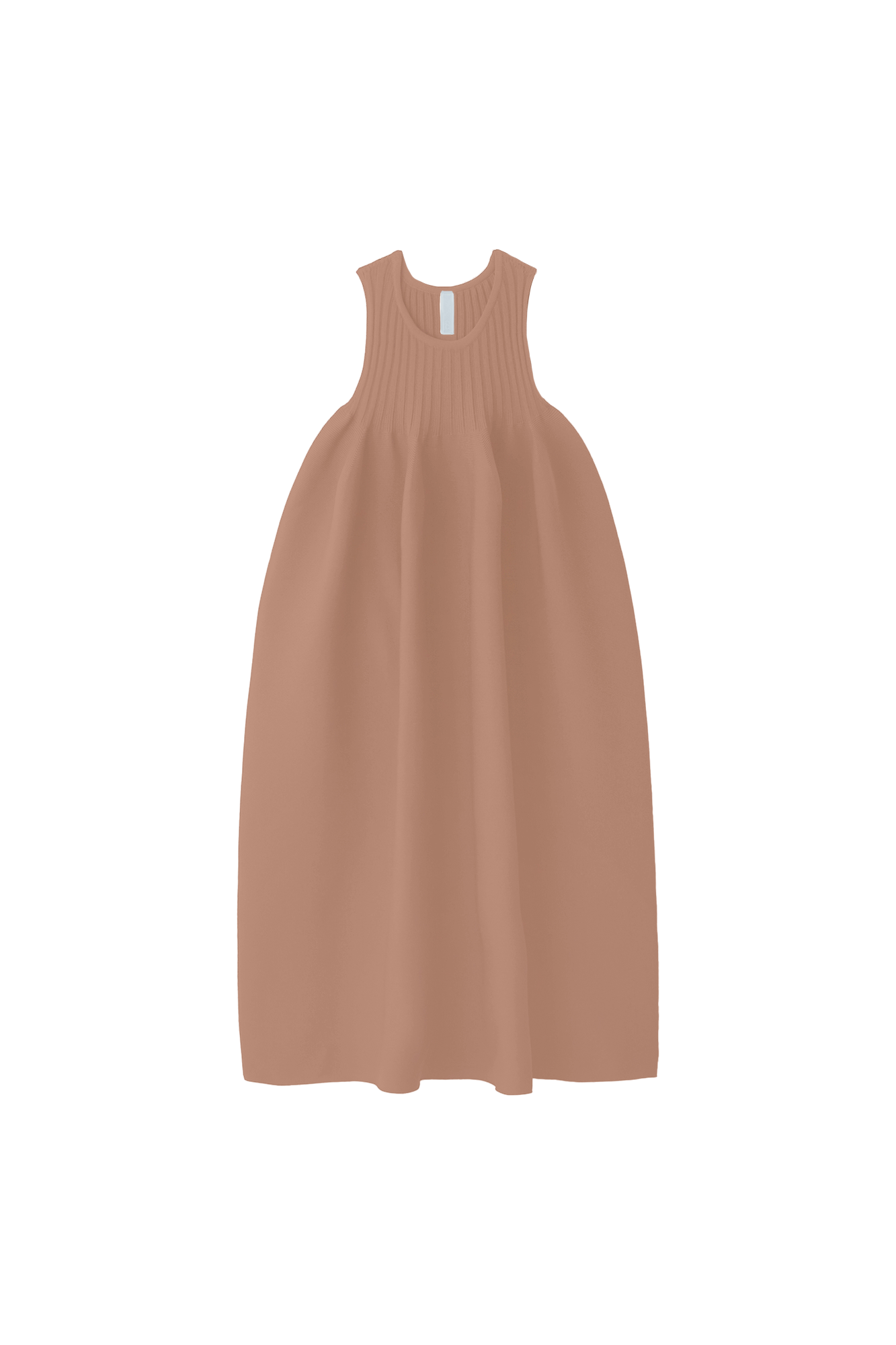 POTTERY SLEEVELESS BUST FLARE DRESS - HAZELNUT