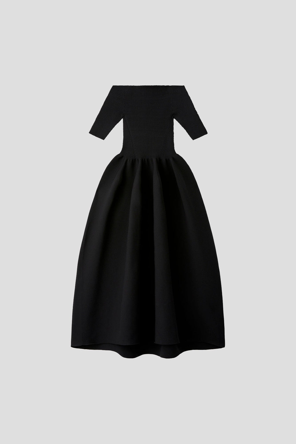 POTTERY HS OFF SHOULDER SHORT SLEEVE DRESS - BLACK