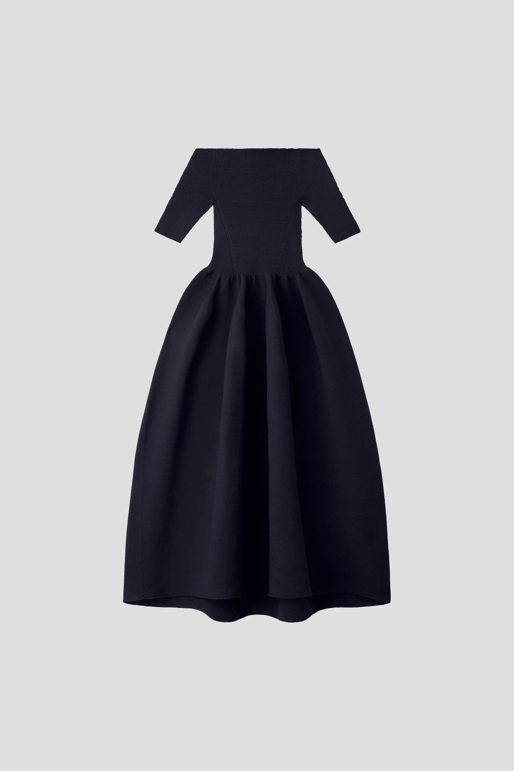 POTTERY HS OFF SHOULDER SHORT SLEEVE DRESS - NAVY