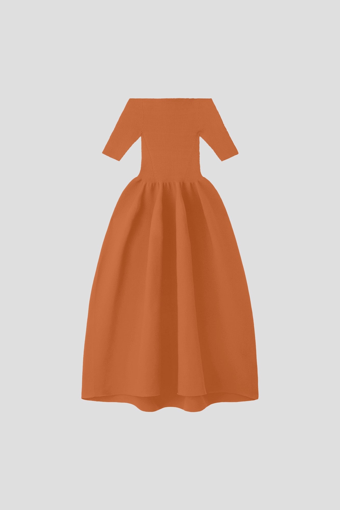 POTTERY HS OFF SHOULDER SHORT SLEEVE DRESS - ORANGE OCHRE