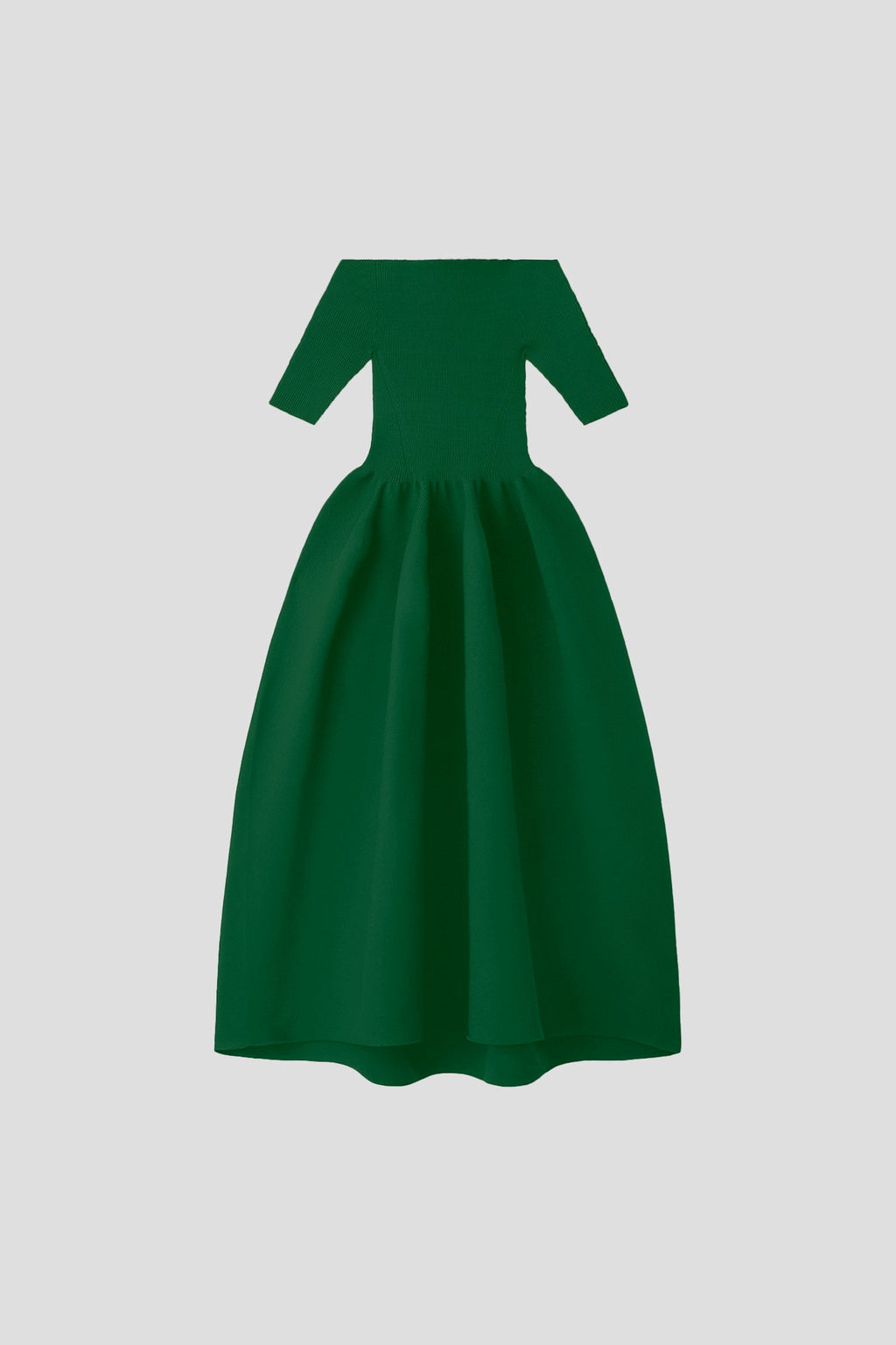 POTTERY HS OFF SHOULDER SHORT SLEEVE DRESS - PINE GREEN