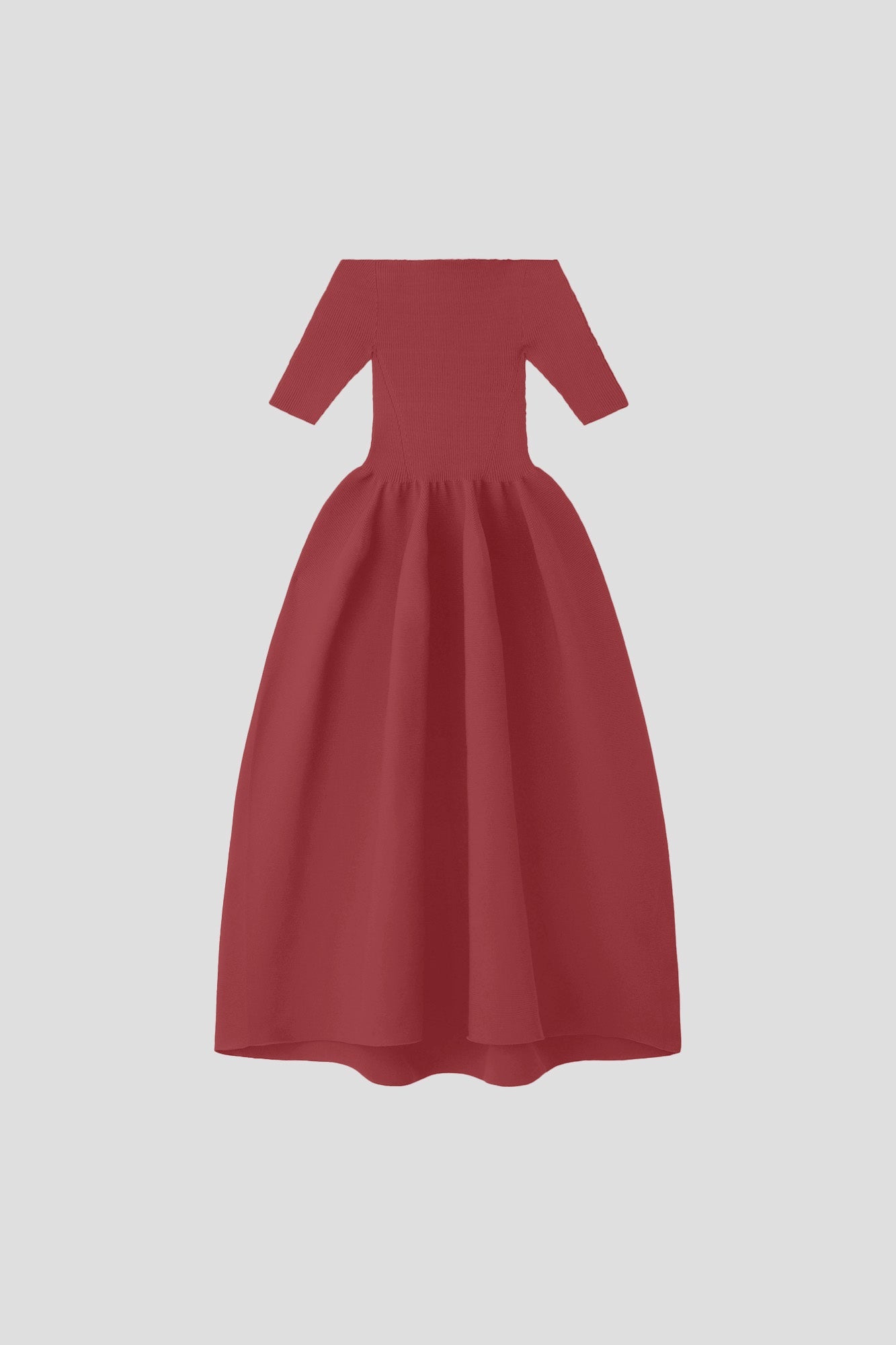 POTTERY HS OFF SHOULDER SHORT SLEEVE DRESS - ROUGE BLUSH