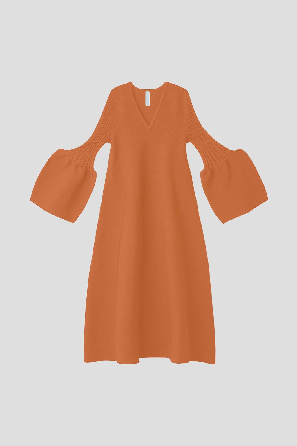 POTTERY LONG BELL SLEEVE FLARE DRESS - ORANGE OCHRE