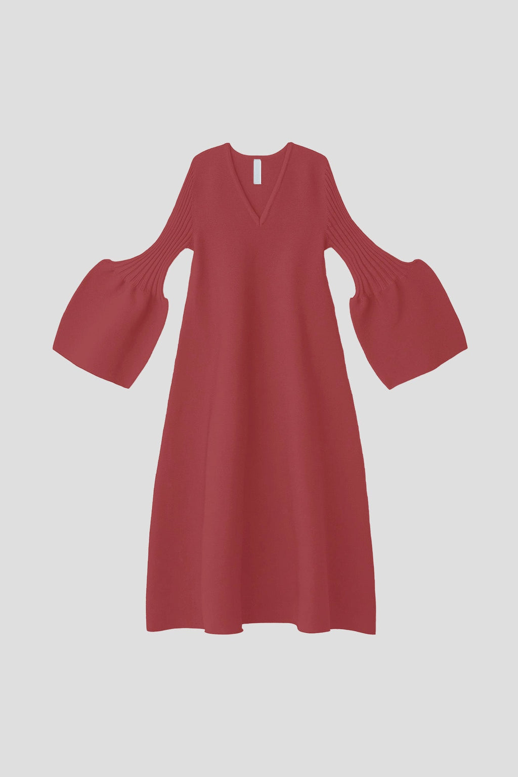 POTTERY LONG BELL SLEEVE FLARE DRESS - ROUGE BLUSH