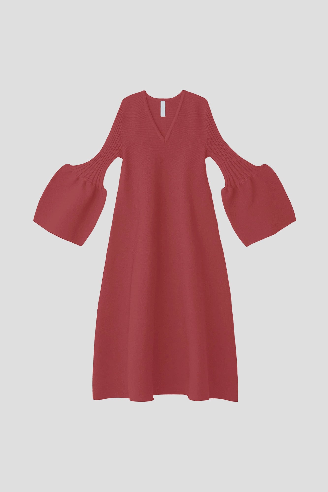 POTTERY LONG BELL SLEEVE FLARE DRESS - ROUGE BLUSH
