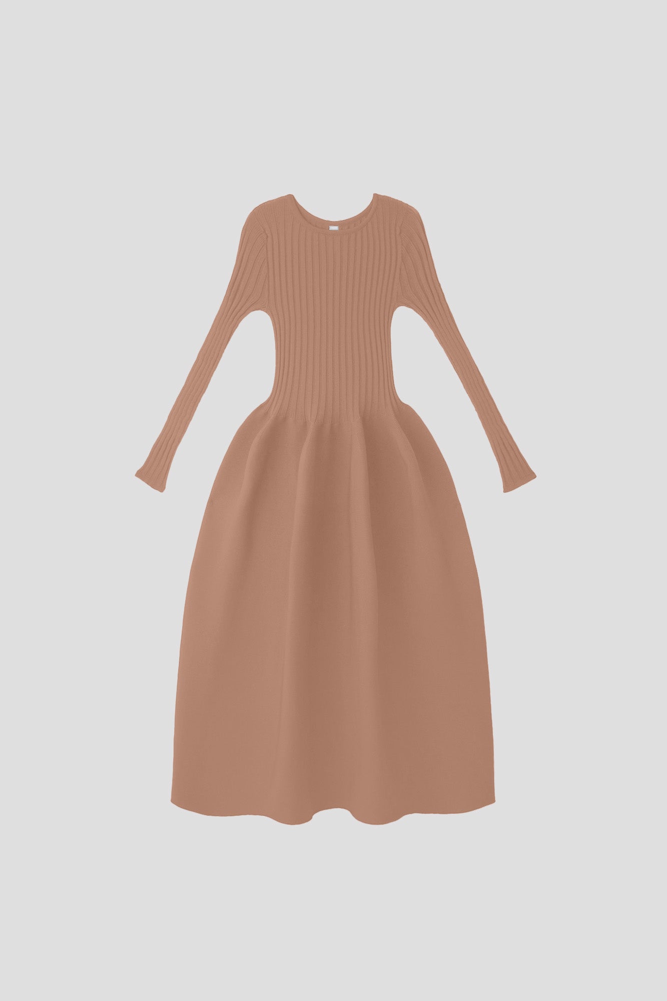 POTTERY LONG SLEEVE DRESS - HAZELNUT