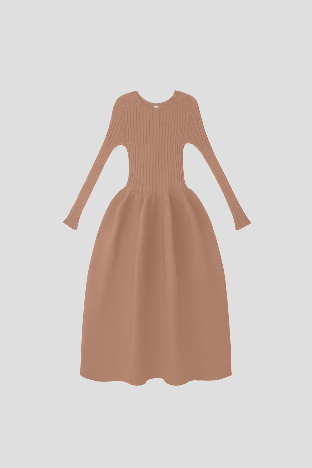 POTTERY LONG SLEEVE DRESS - HAZELNUT